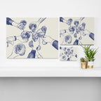 Cheers Dears - Blue Vintage Cocktails Illustration Canvas Print Gallery Image 3
