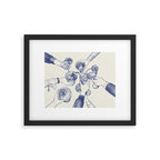 Cheers Dears - Blue Vintage Cocktails Illustration Framed Art Print Gallery Image 5