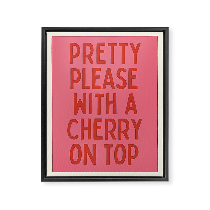 Cherry On Top - Pink and Red Framed Canvas Print Gallery Image 1