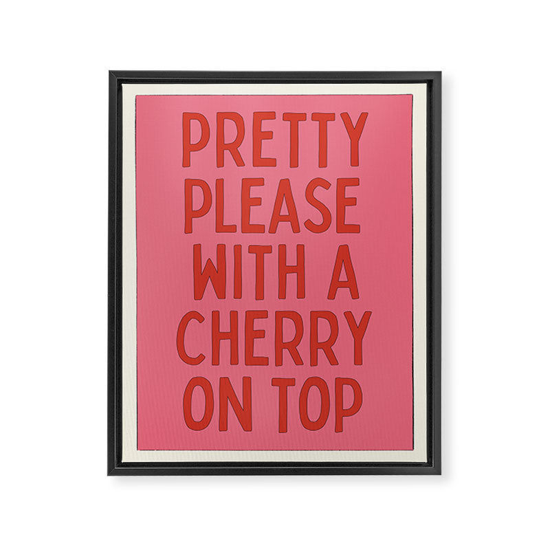 Cherry On Top - Pink and Red Framed Canvas Print Gallery Image 6