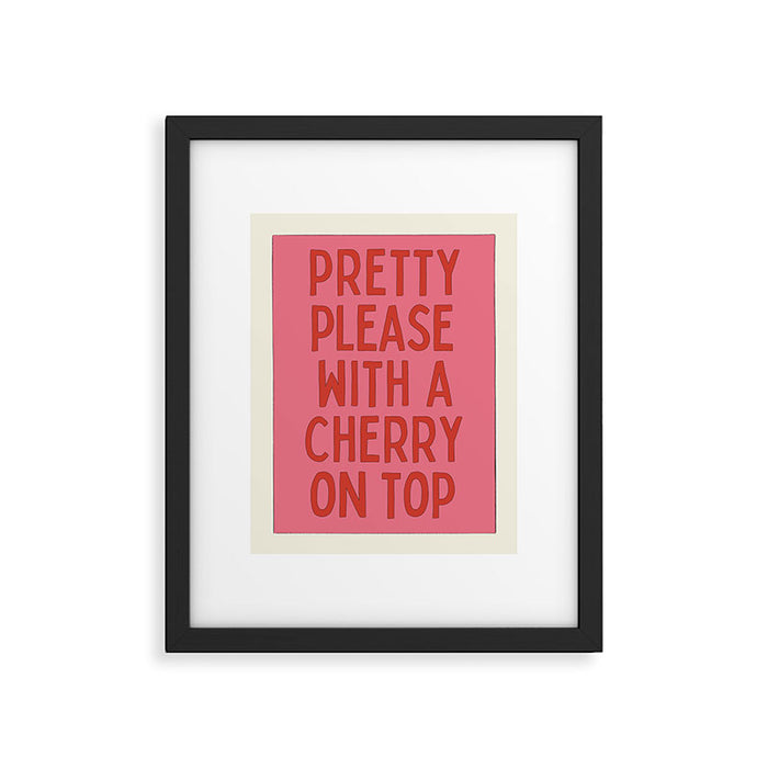 Cherry On Top - Pink and Red Framed Art Print Gallery Image 1