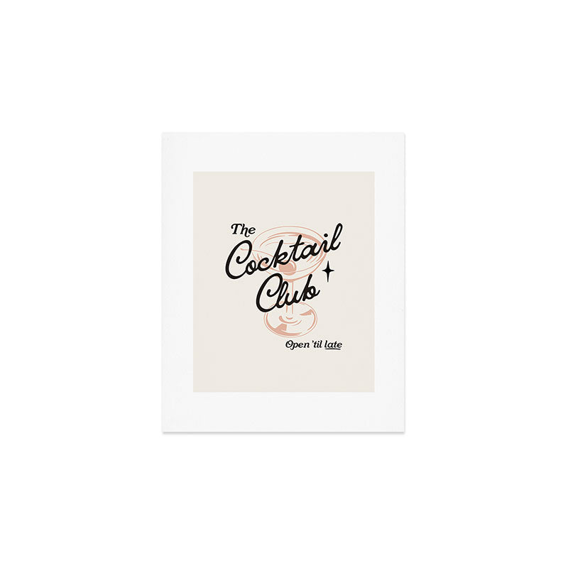 Cocktail Club - Retro Bar Cart Art Print Gallery Image 1