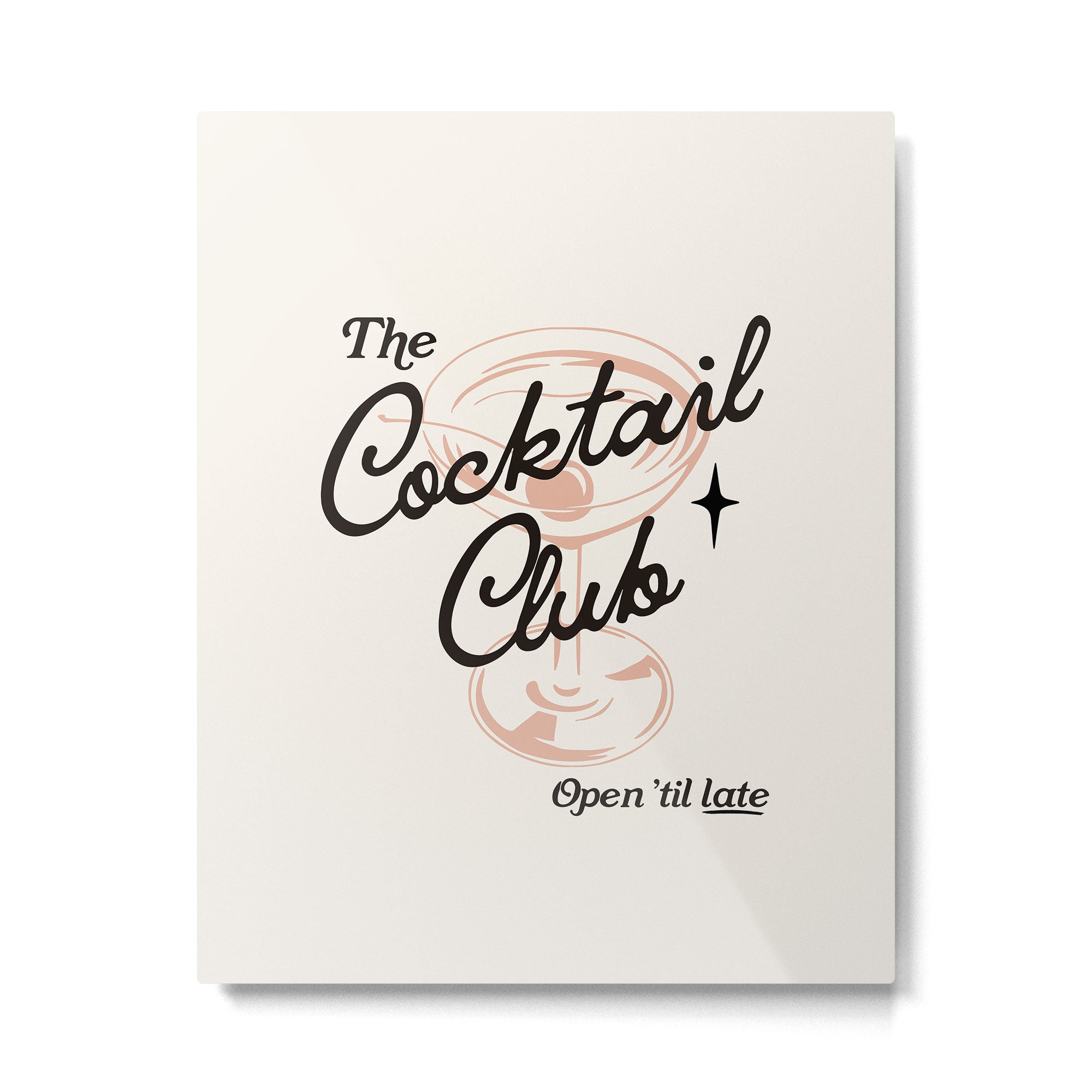 Cocktail Club - Retro Bar Cart Metal Print Gallery Image 4