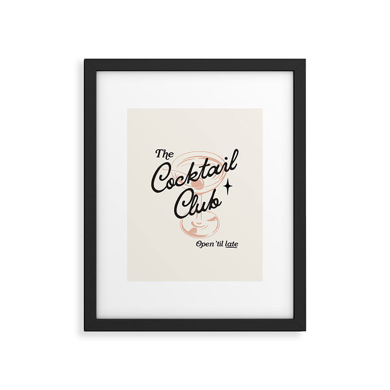 Cocktail Club - Retro Bar Cart Framed Art Print Gallery Image 5