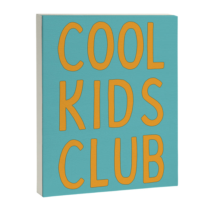 Cool Kids Club - Blue and Orange Retro Typography Canvas Print Gallery Image 1