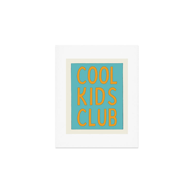 Cool Kids Club - Blue and Orange Retro Typography Art Print Gallery Image 1