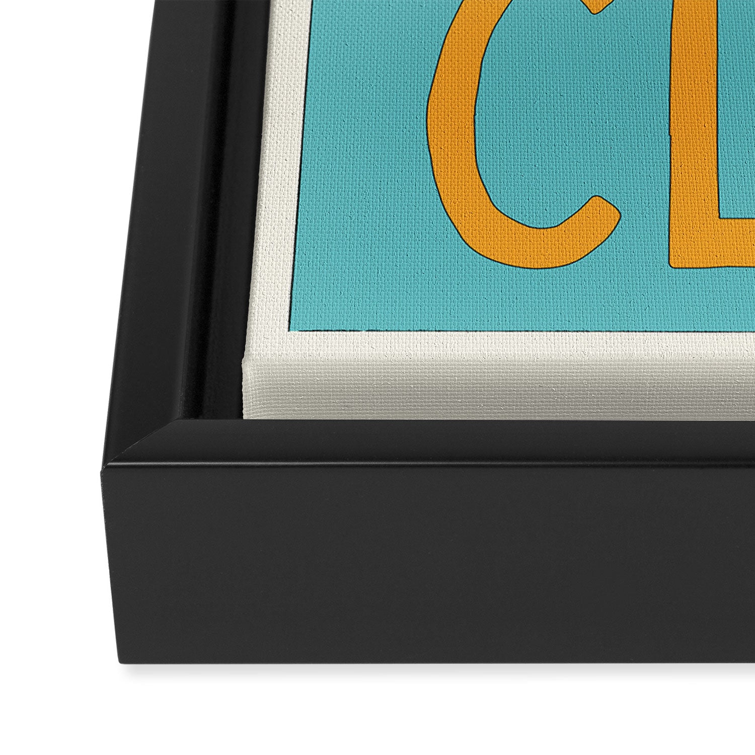 Cool Kids Club - Blue and Orange Retro Typography Framed Canvas Print Gallery Image 3
