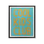 Cool Kids Club - Blue and Orange Retro Typography Framed Canvas Print Gallery Image 6