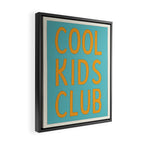 Cool Kids Club - Blue and Orange Retro Typography Framed Canvas Print Gallery Image 2