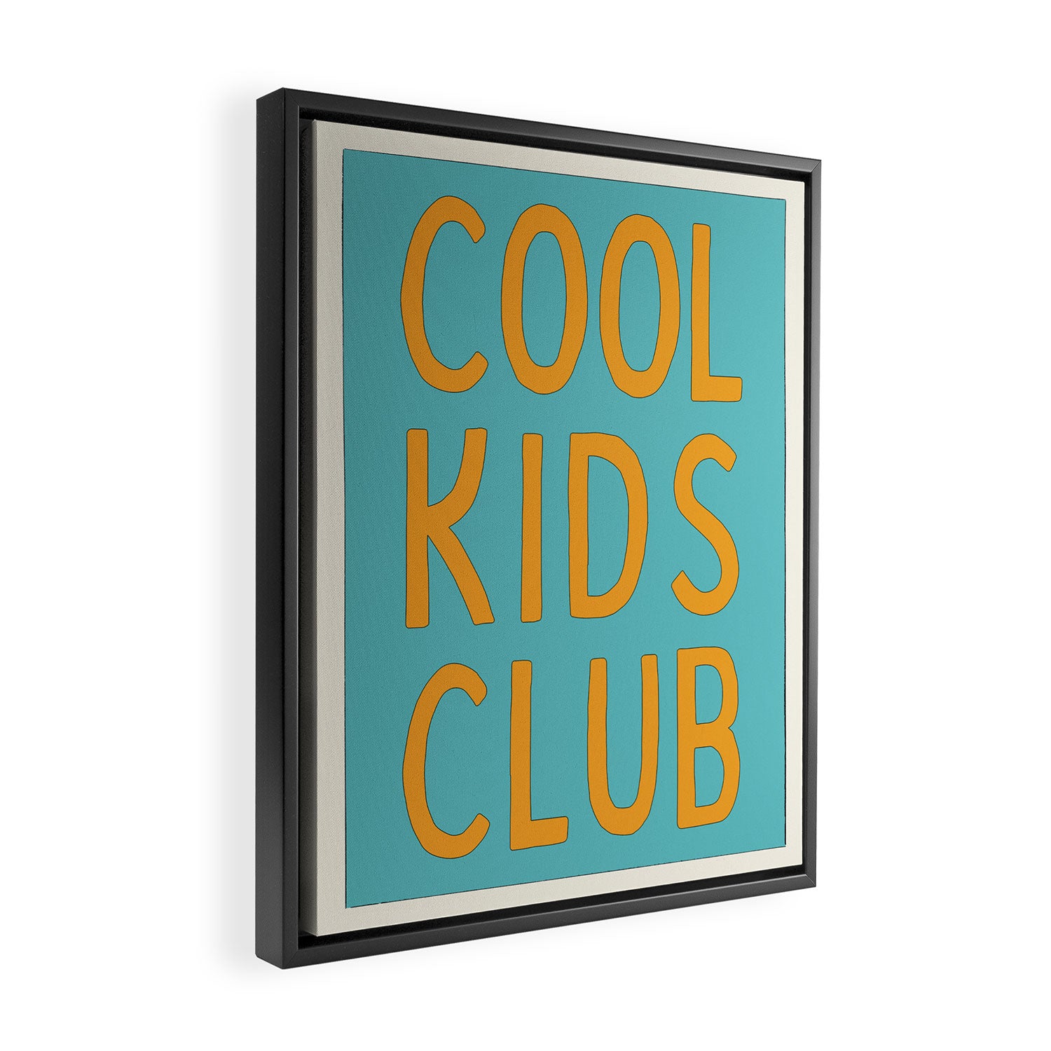 Cool Kids Club - Blue and Orange Retro Typography Framed Canvas Print Gallery Image 2