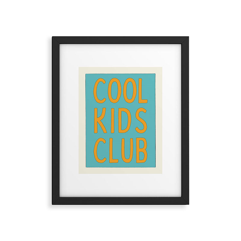 Cool Kids Club - Blue and Orange Retro Typography Framed Art Print Gallery Image 5