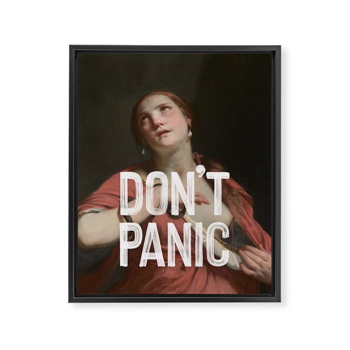 Don't Panic Framed Canvas Print Gallery Image 1