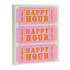 Every Hour Is Happy Hour, Pink Retro Bar Ticket Canvas Print Gallery Image 6
