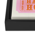 Every Hour Is Happy Hour, Pink Retro Bar Ticket Framed Canvas Print Gallery Image 3