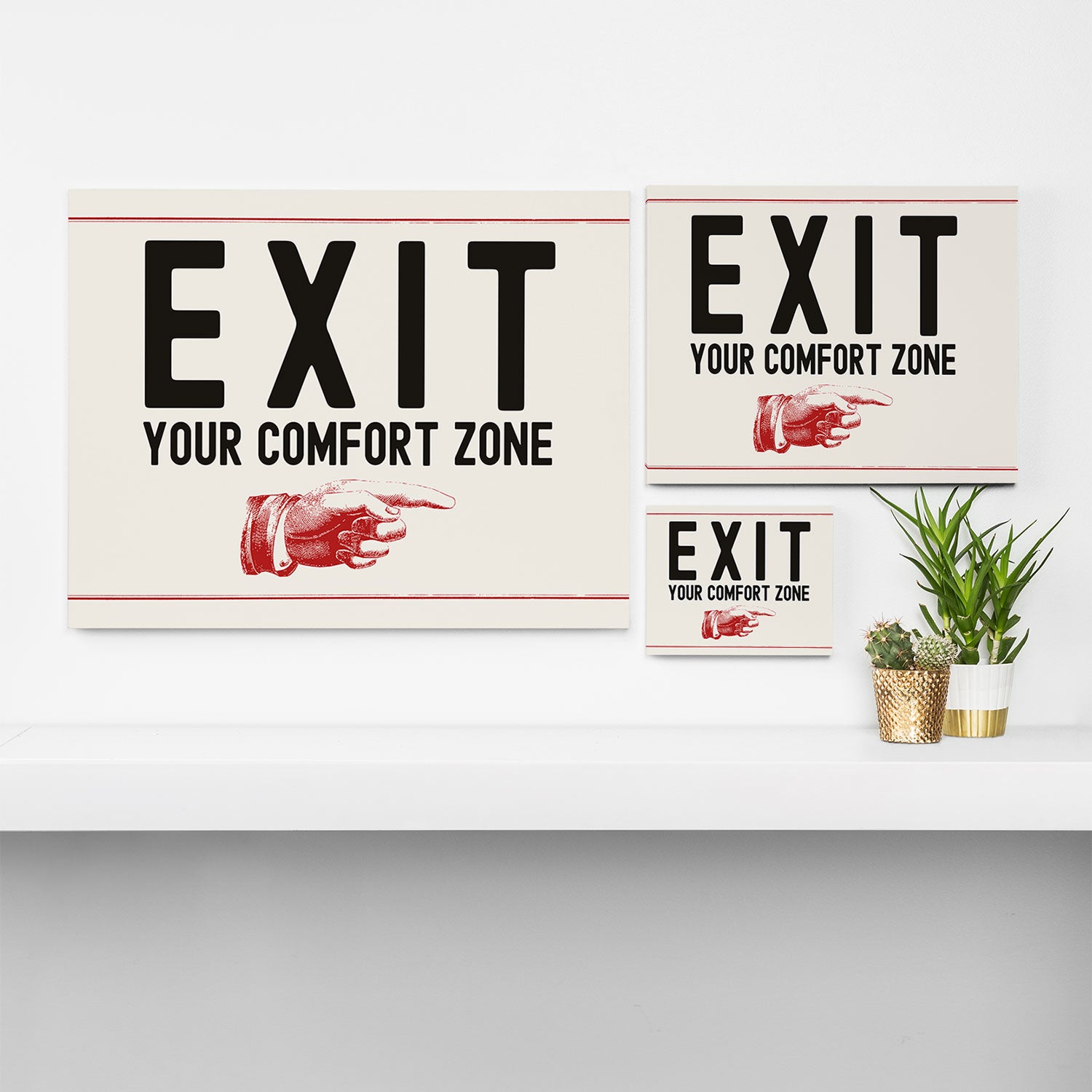 Exit Your Comfort Zone - Retro Inspirational  Canvas Print Gallery Image 3
