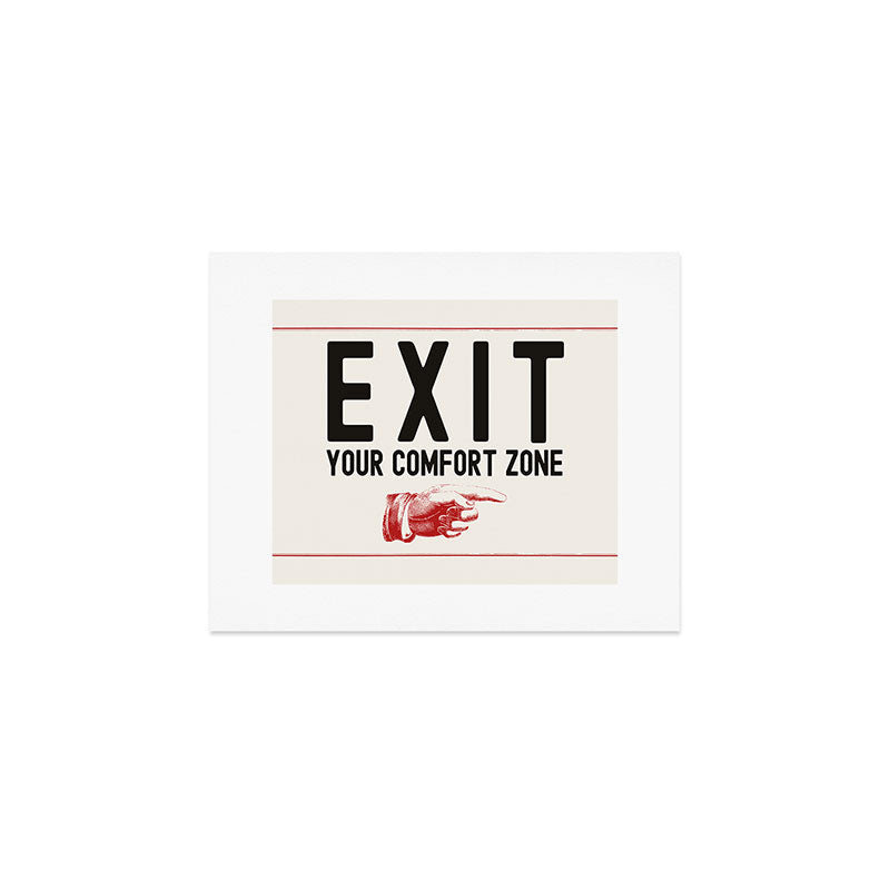 Exit Your Comfort Zone - Retro Inspirational  Art Print Gallery Image 1