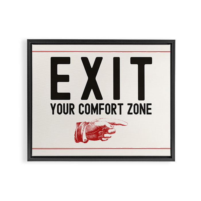Exit Your Comfort Zone - Retro Inspirational  Framed Canvas Print Gallery Image 1