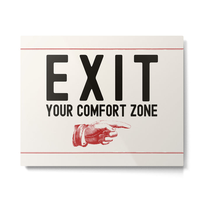 Exit Your Comfort Zone - Retro Inspirational  Metal Print Gallery Image 1