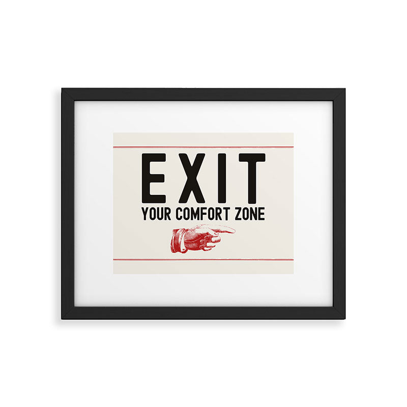 Exit Your Comfort Zone - Retro Inspirational  Framed Art Print Gallery Image 4