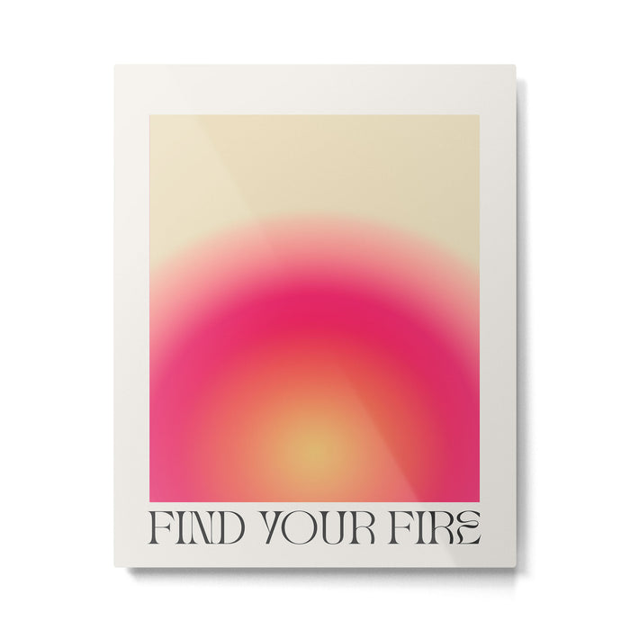 Find Your Fire - Pink Aura Gradient Metal Print Gallery Image 1