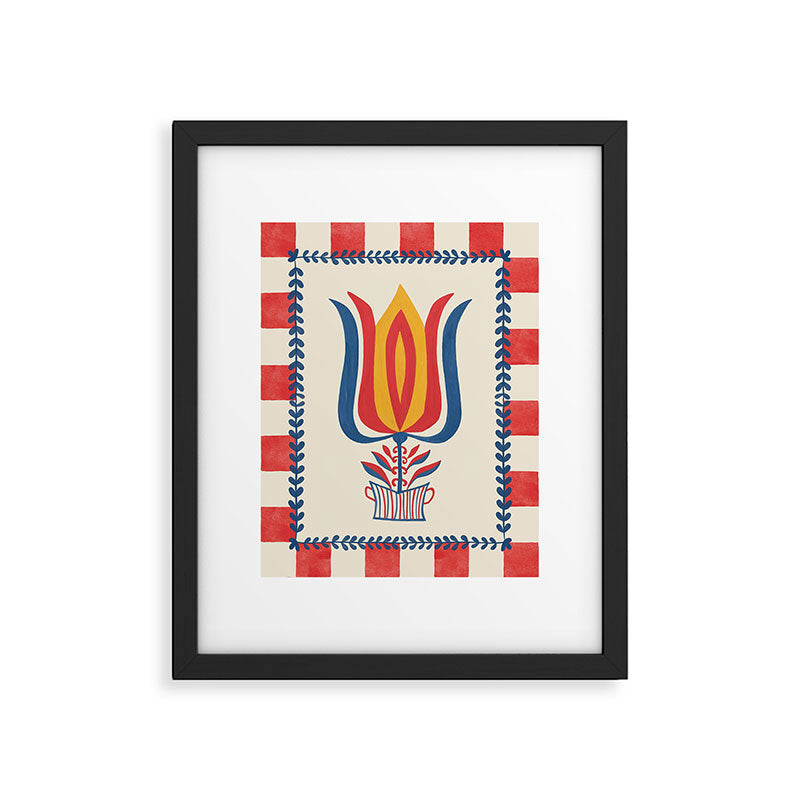 Folksy Tulip Framed Art Print Gallery Image 5