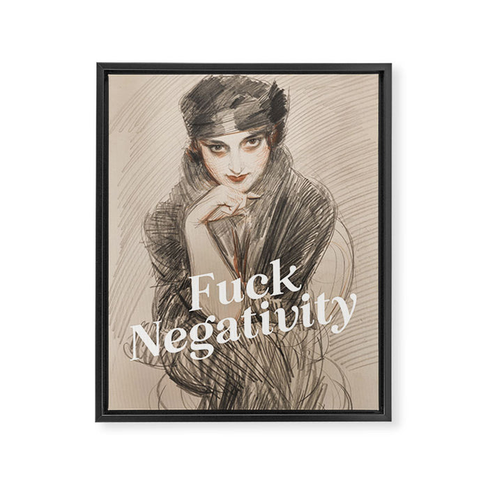 Fuck Negativity Framed Canvas Print Gallery Image 1