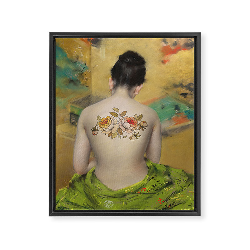 Girl With the Flower Tattoo Framed Canvas Print Gallery Image 6