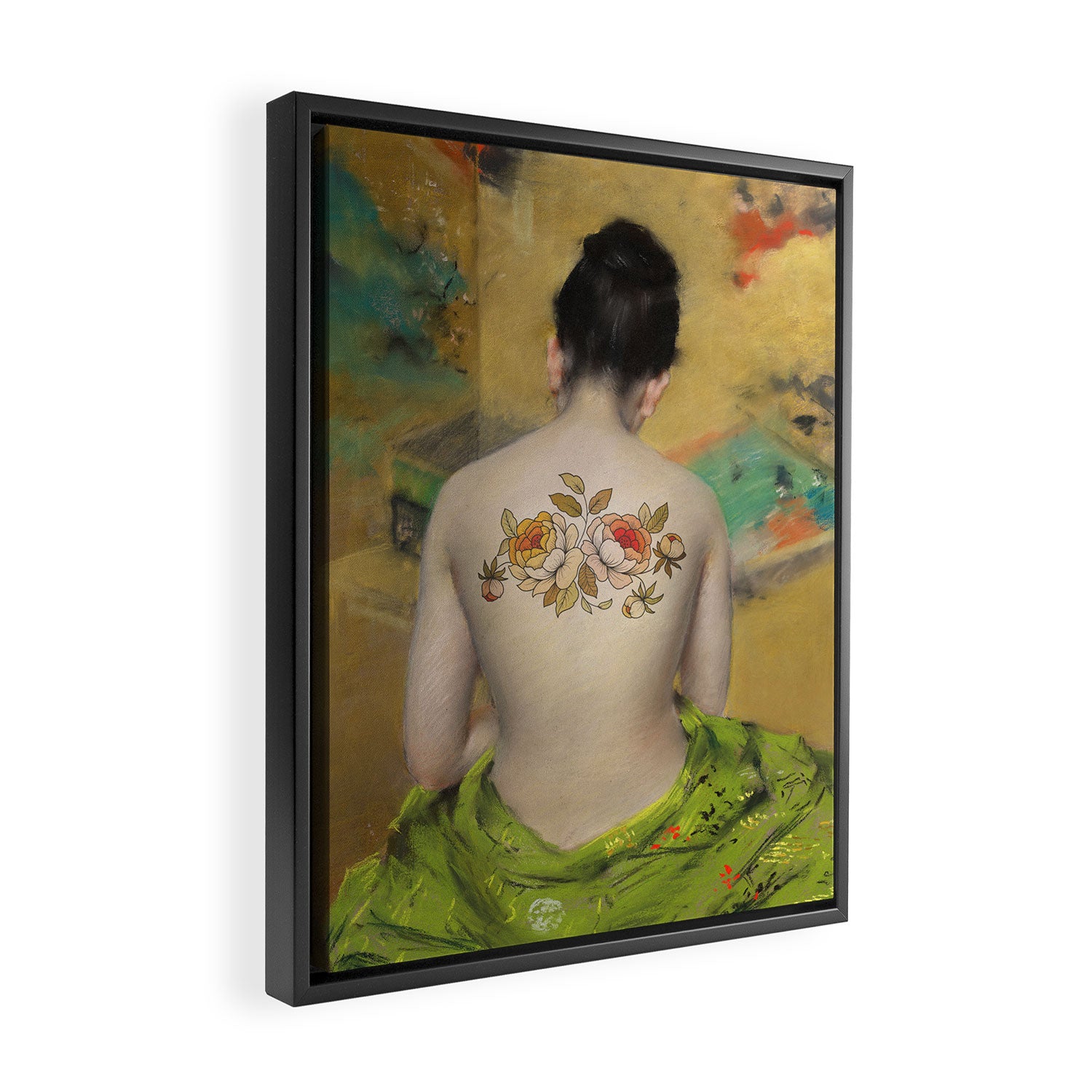 Girl With the Flower Tattoo Framed Canvas Print Gallery Image 2