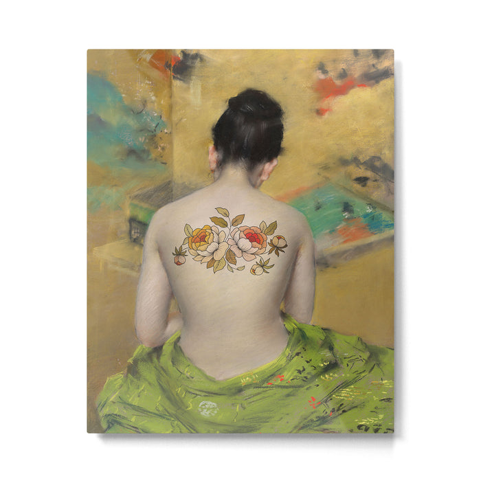 Girl With the Flower Tattoo Metal Print Gallery Image 1