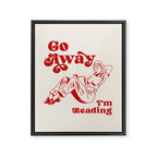 Go Away I'm Reading - Funny Quote, Retro Typography Framed Canvas Print Gallery Image 6