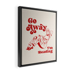 Go Away I'm Reading - Funny Quote, Retro Typography Framed Canvas Print Gallery Image 2