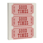 Good Times Retro Ticket, Pink Aesthetic Canvas Print Gallery Image 6