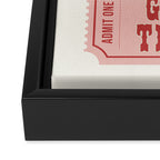 Good Times Retro Ticket, Pink Aesthetic Framed Canvas Print Gallery Image 3