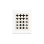 Hand Painted Swiss Cross Pattern - Black on Beige Art Print Gallery Image 1