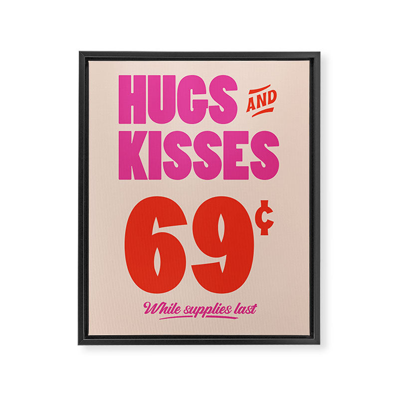 Hugs and Kisses - Pink and Orange Framed Canvas Print Gallery Image 6