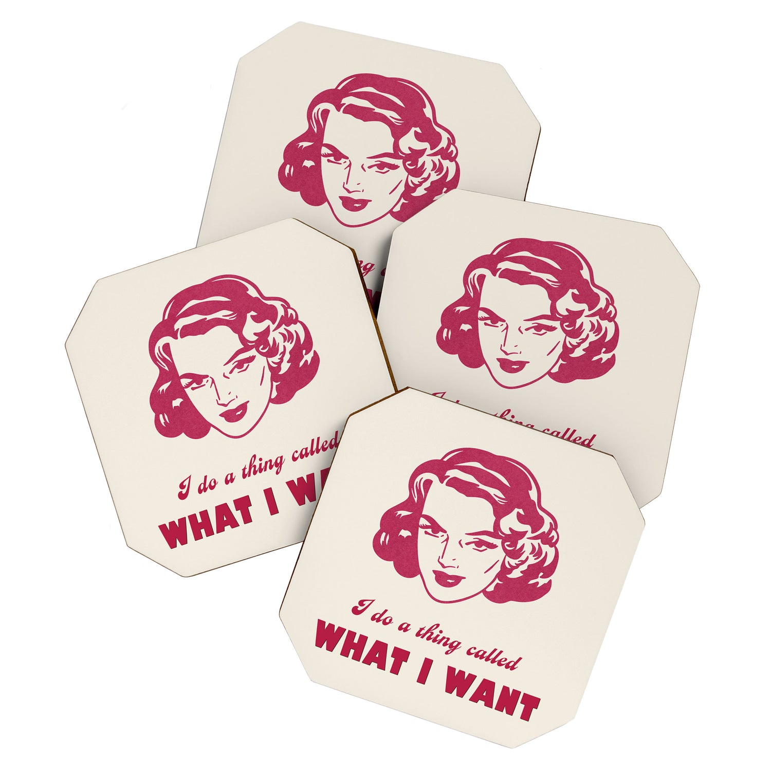 I Do A Thing Called What I Want / Retro Funny Feminist Saying Coaster Gallery Image 1