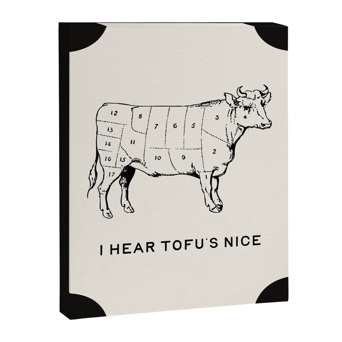I Hear Tofu's Nice - Funny Vegan Kitchen Quotes Canvas Print Gallery Image 1