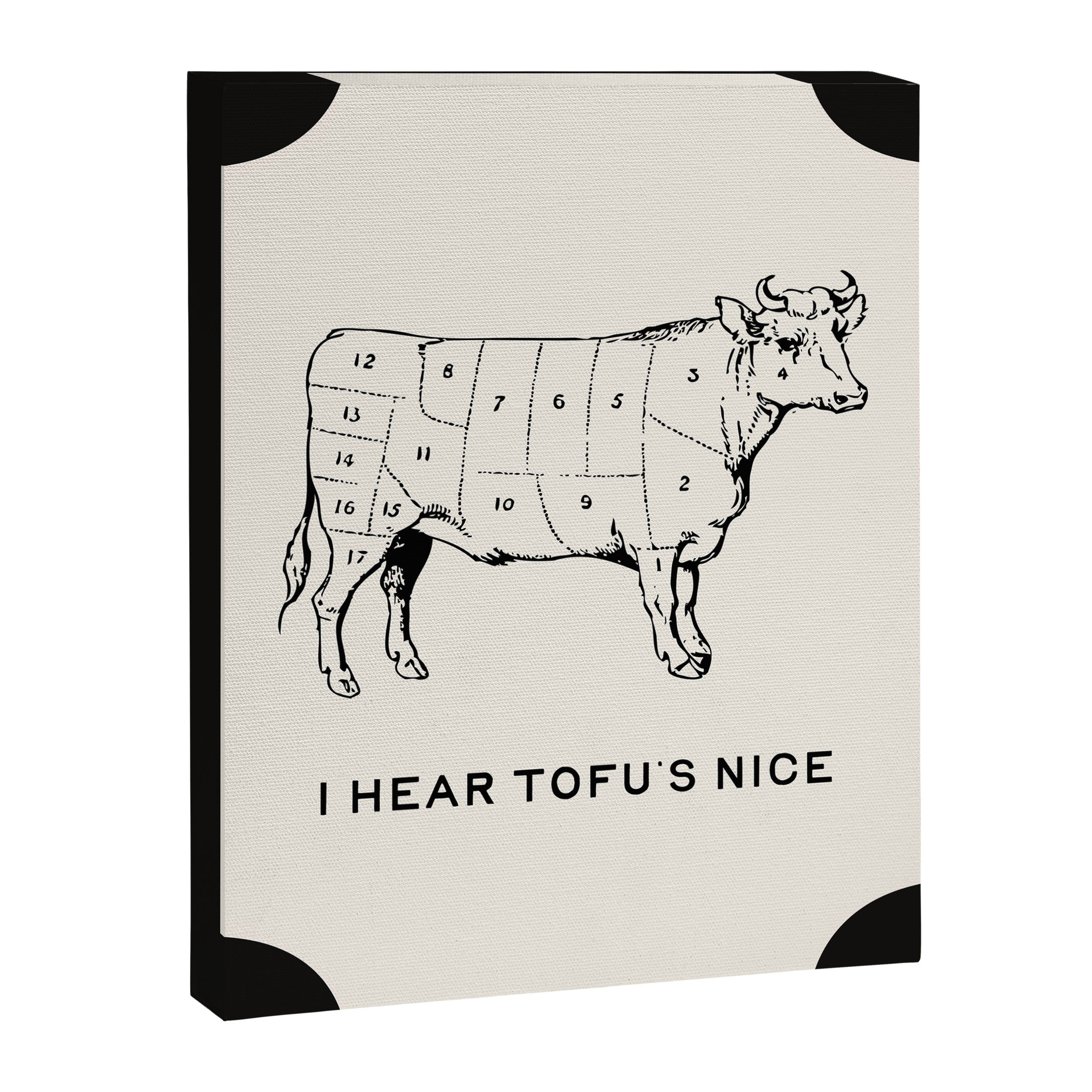 I Hear Tofu's Nice - Funny Vegan Kitchen Quotes Canvas Print Gallery Image 6