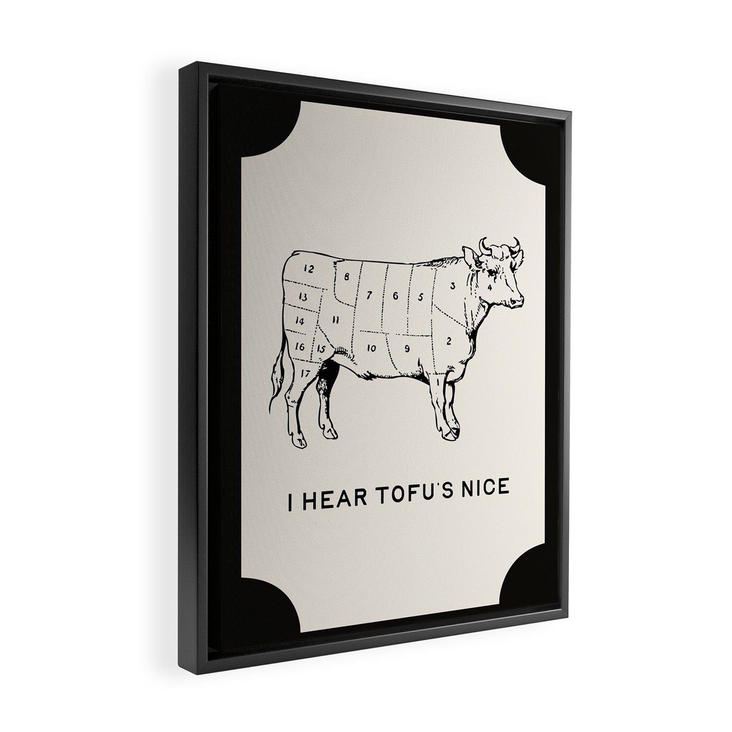 I Hear Tofu's Nice - Funny Vegan Kitchen Quotes Framed Canvas Print Gallery Image 2