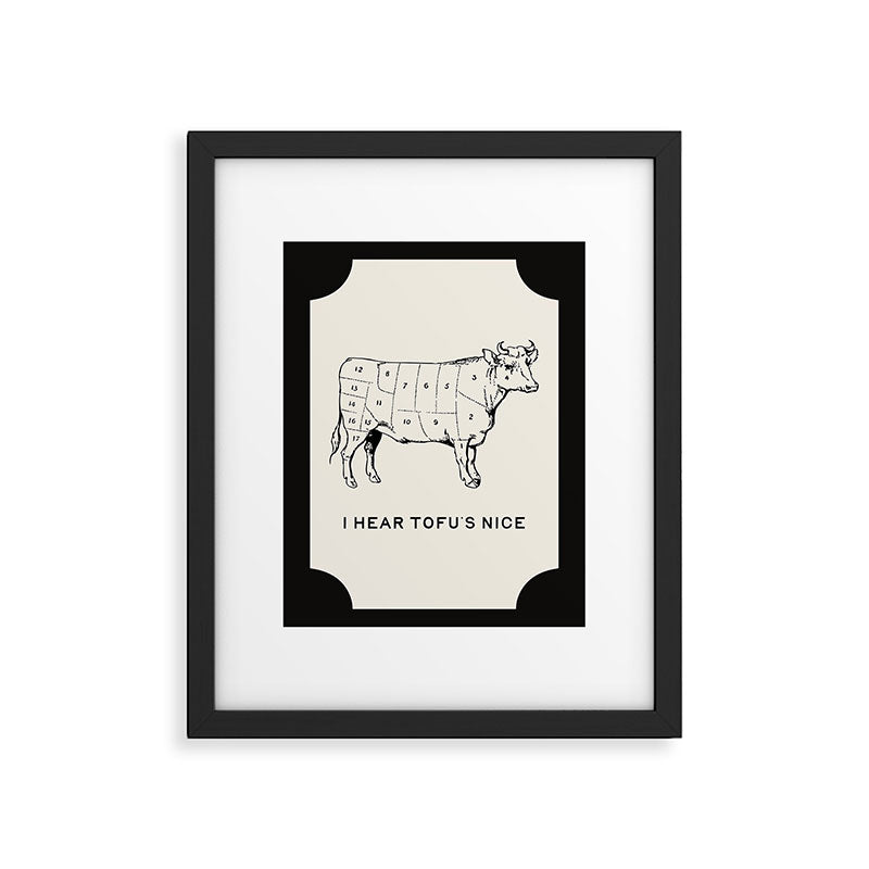 I Hear Tofu's Nice - Funny Vegan Kitchen Quotes Framed Art Print Gallery Image 4