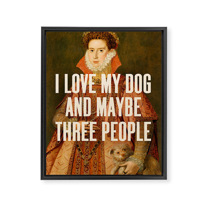 I Love My Dog Framed Canvas Print Gallery Image 1