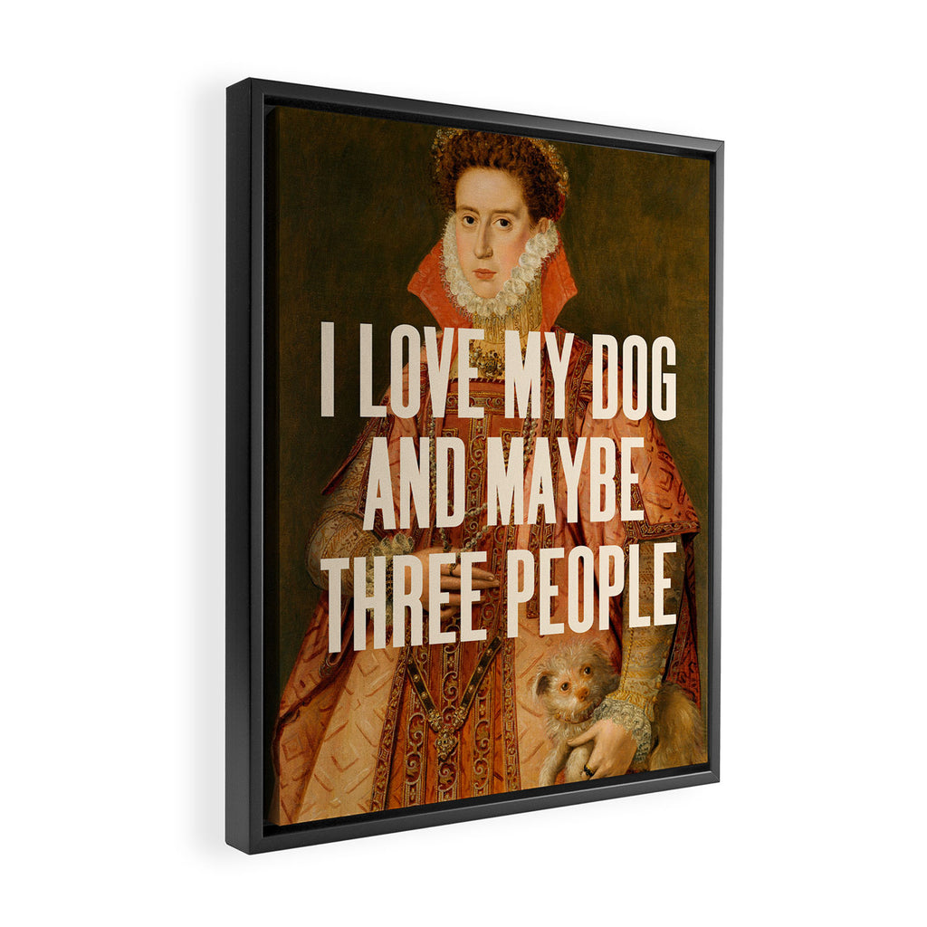 I Love My Dog Framed Canvas Print Gallery Image 2