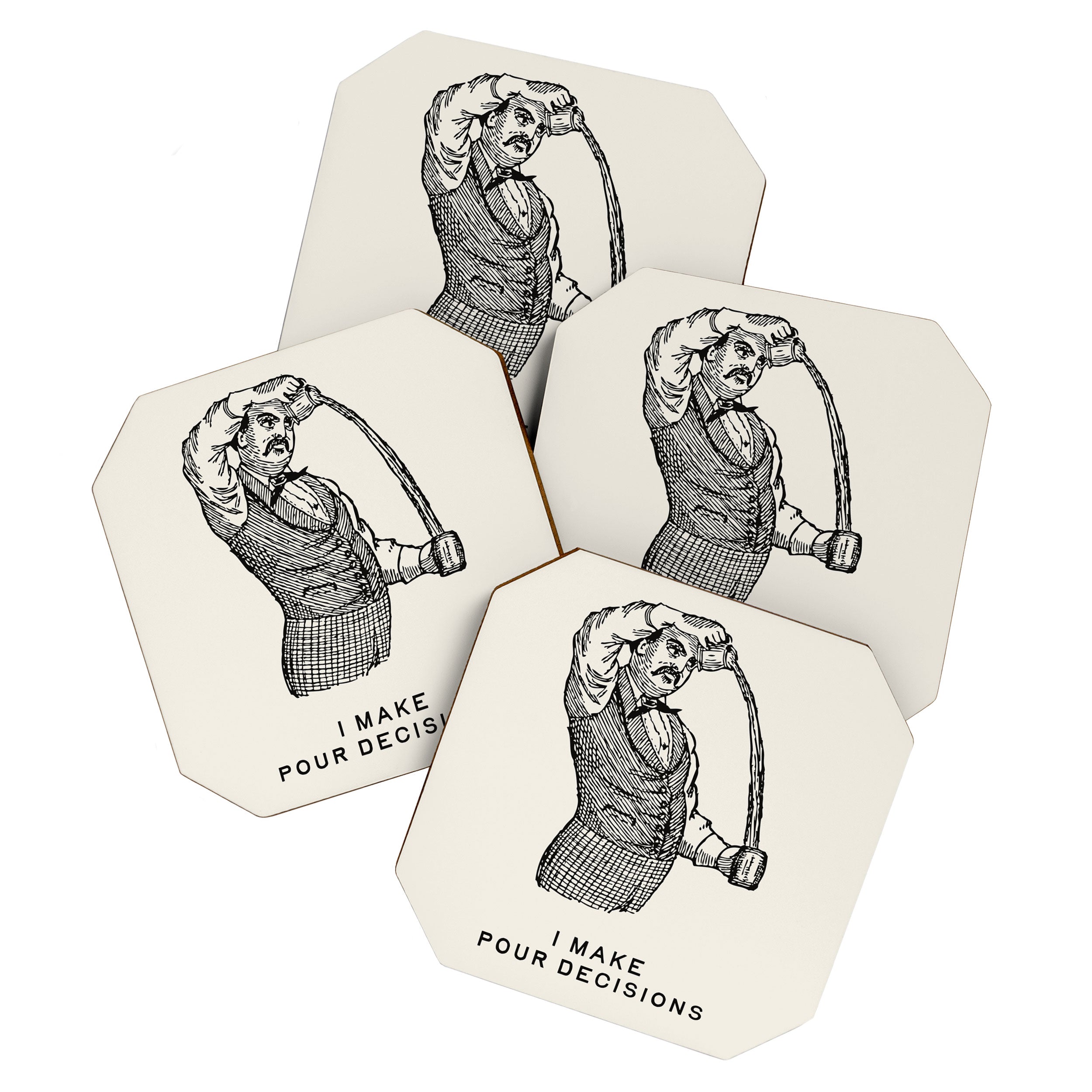 I Make Pour Decisions - Funny Cocktail Bar Coaster Gallery Image 1