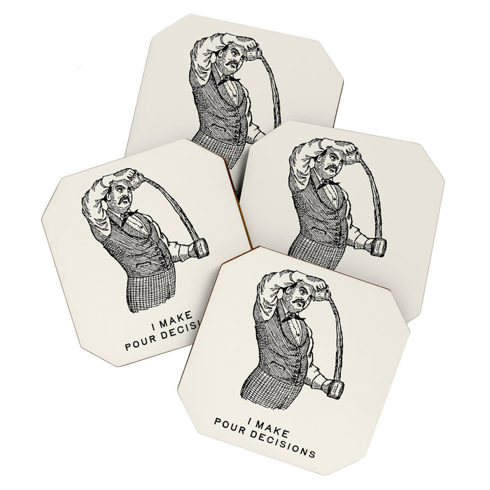I Make Pour Decisions - Funny Cocktail Bar Coaster Gallery Image 1