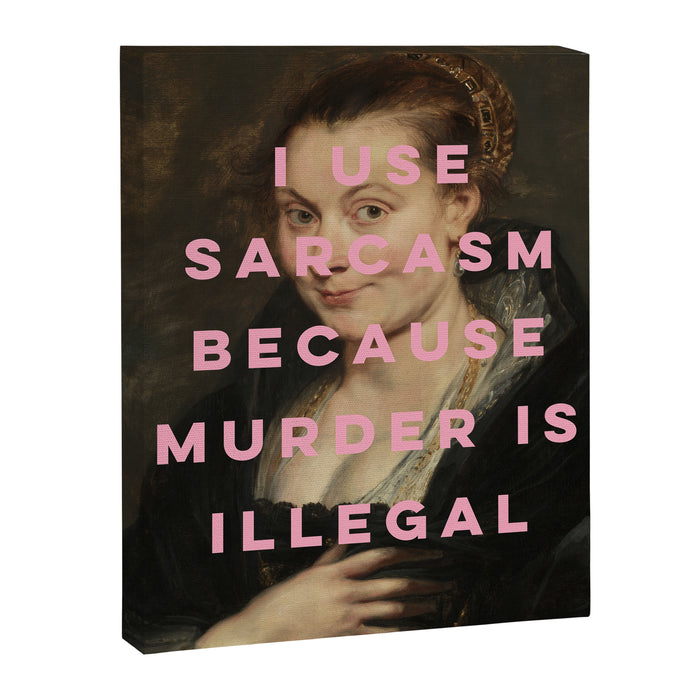I Use Sarcasm Because Murder is Illegal Canvas Print Gallery Image 1