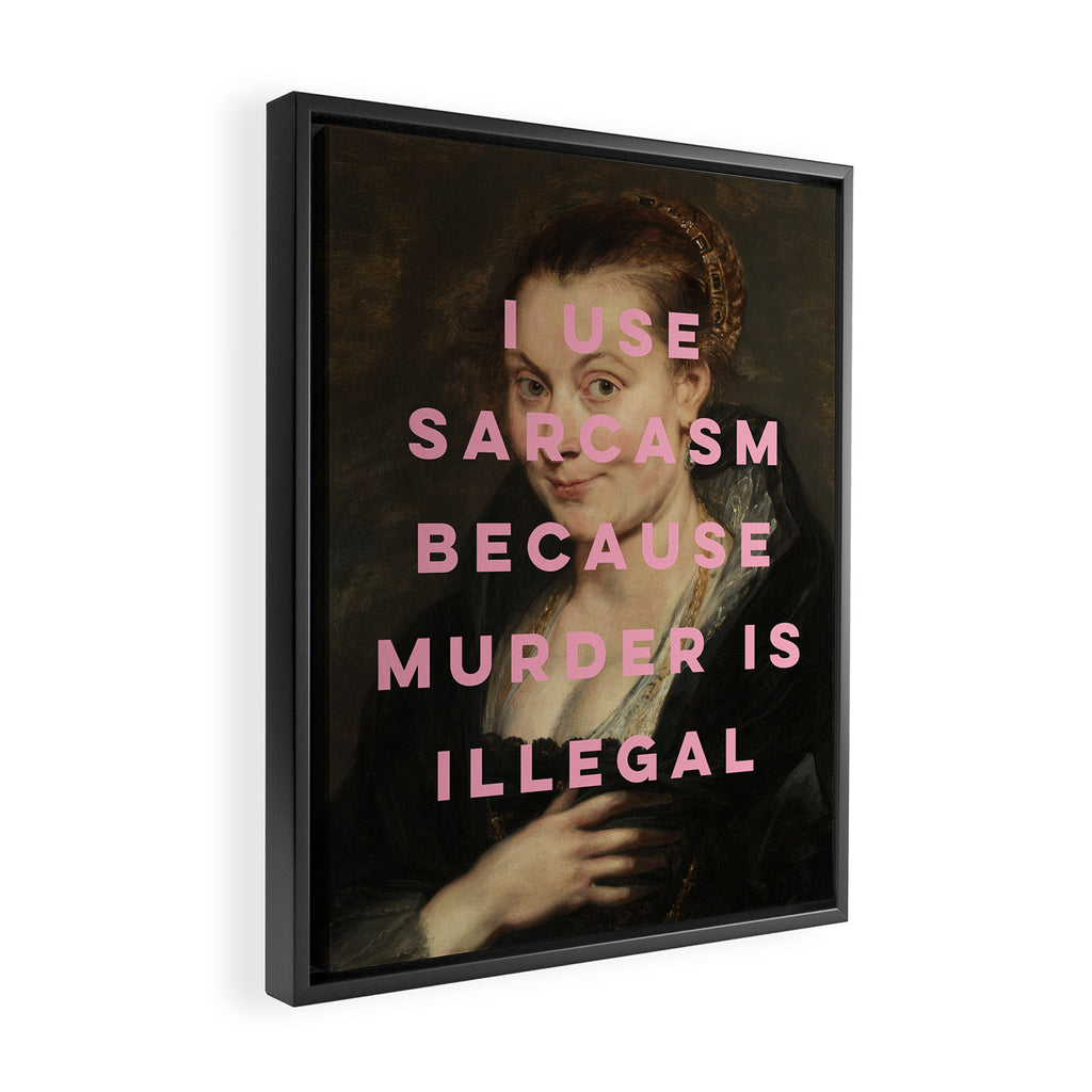 I Use Sarcasm Because Murder is Illegal Framed Canvas Print Gallery Image 2
