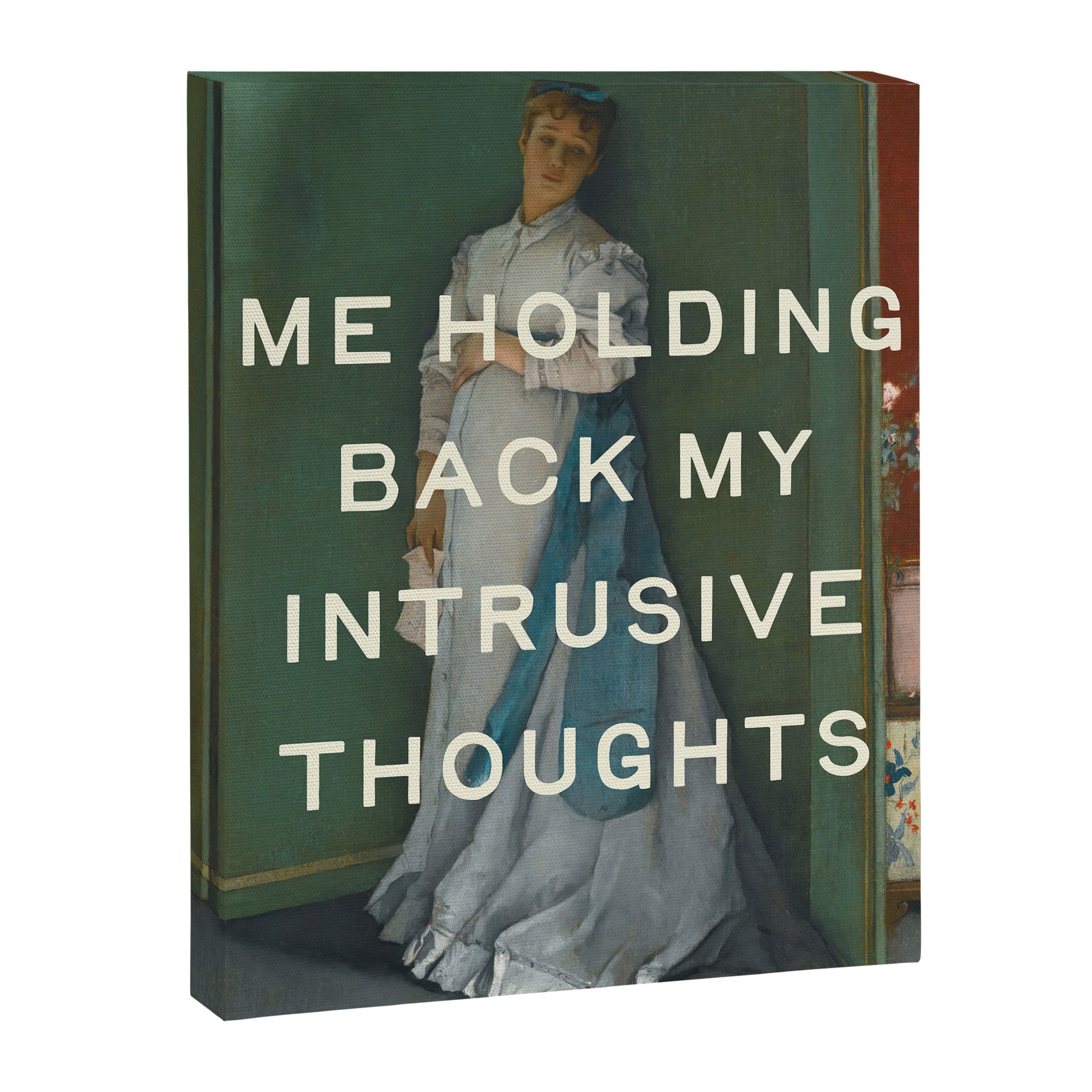 Intrusive Thoughts - Mental Health, Self Care Funny Quote Canvas Print Gallery Image 6