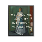 Intrusive Thoughts - Mental Health, Self Care Funny Quote Framed Canvas Print Gallery Image 6