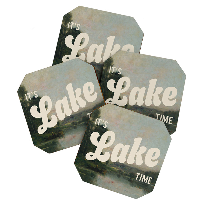 It's Lake Time - Retro Cottage Core Coaster Gallery Image 1