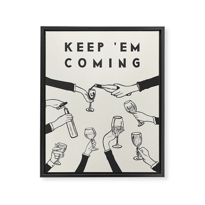 Keep 'Em Coming Framed Canvas Print Gallery Image 1
